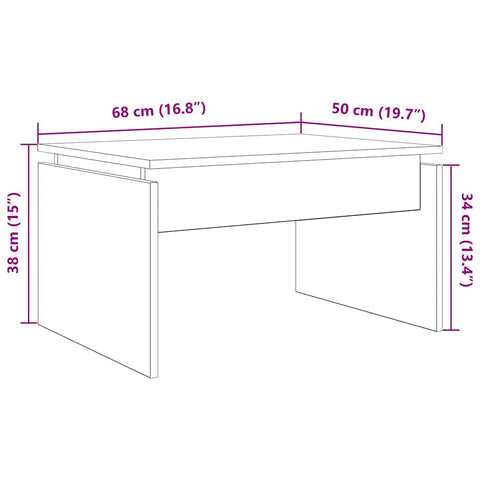 vidaXL Couchtisch Altholz-Optik 68x50x38 cm Holzwerkstoff