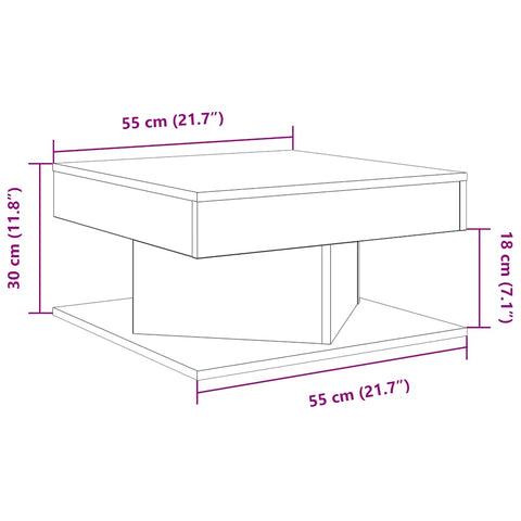 vidaXL Couchtisch Artisan-Eiche 55x55x30 cm Holzwerkstoff