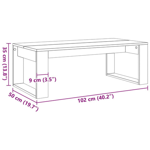 vidaXL Couchtisch Altholz-Optik 102x50x35 cm Holzwerkstoff