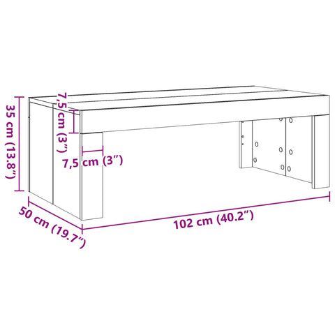 vidaXL Couchtisch Artisan-Eiche 102x50x35 cm Holzwerkstoff