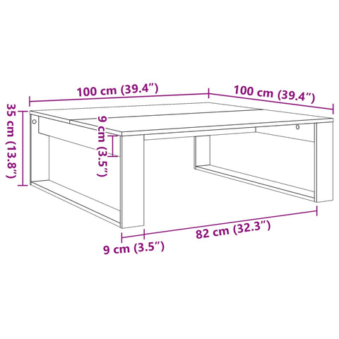 vidaXL Couchtisch Artisan-Eiche 100x100x35 cm Holzwerkstoff