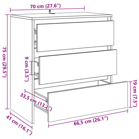 vidaXL Sideboard Altholz-Optik 70x41x75 cm Holzwerkstoff