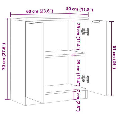 vidaXL Sideboard Altholz-Optik 60x30x70 cm Holzwerkstoff