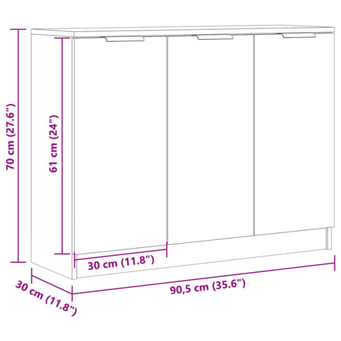 vidaXL Sideboard Altholz-Optik 90,5x30x70 cm Holzwerkstoff