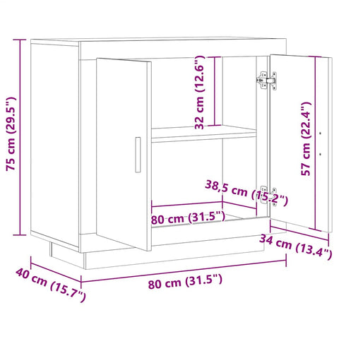 vidaXL Sideboard Altholz-Optik 80x40x75 cm Holzwerkstoff