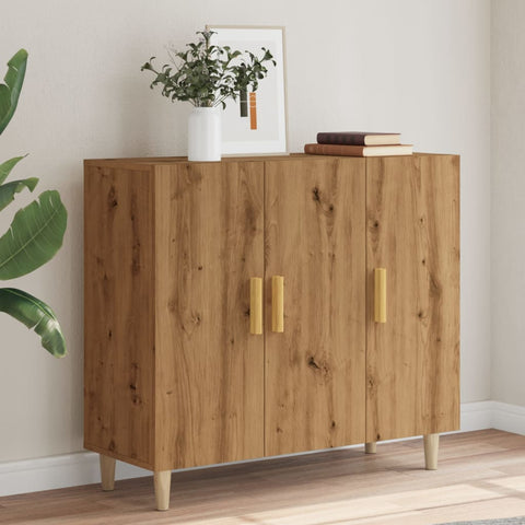 vidaXL Sideboard Artisan-Eiche 90x34x80 cm Holzwerkstoff