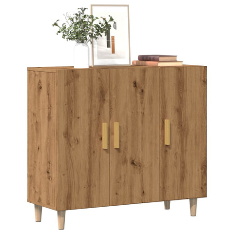 vidaXL Sideboard Artisan-Eiche 90x34x80 cm Holzwerkstoff