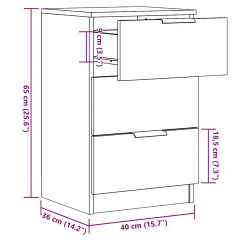 vidaXL Nachttisch Altholz-Optik 40x36x65 cm Holzwerkstoff