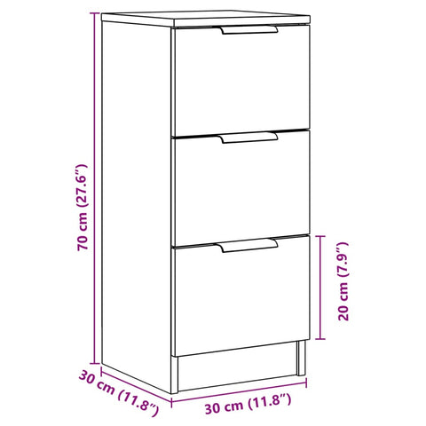 vidaXL Sideboard Altholz-Optik 30x30x70 cm Holzwerkstoff