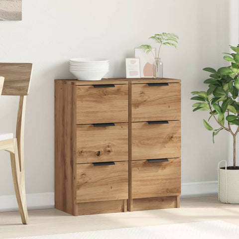 vidaXL Sideboards 2 Stk. Artisan-Eiche 30x30x70 cm Holzwerkstoff