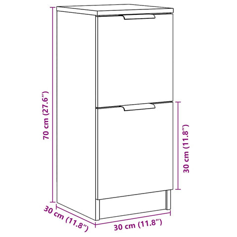 vidaXL Sideboard Altholz-Optik 30x30x70 cm Holzwerkstoff