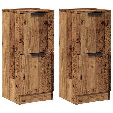 vidaXL Sideboards 2 Stk. Altholz-Optik 30x30x70 cm Holzwerkstoff