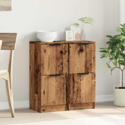 vidaXL Sideboards 2 Stk. Altholz-Optik 30x30x70 cm Holzwerkstoff