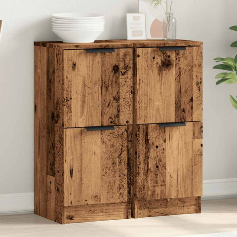 vidaXL Sideboards 2 Stk. Altholz-Optik 30x30x70 cm Holzwerkstoff