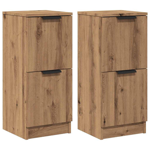 vidaXL Sideboards 2 Stk. Artisan-Eiche 30x30x70 cm Holzwerkstoff