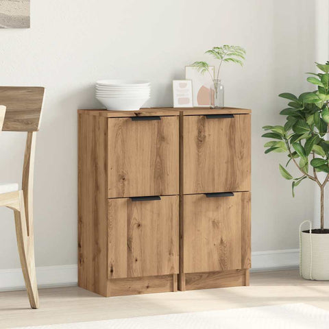 vidaXL Sideboards 2 Stk. Artisan-Eiche 30x30x70 cm Holzwerkstoff