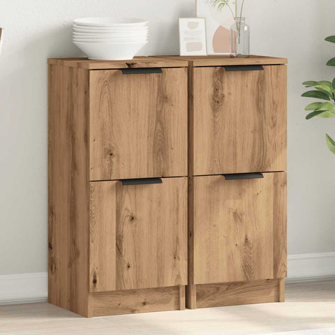 vidaXL Sideboards 2 Stk. Artisan-Eiche 30x30x70 cm Holzwerkstoff