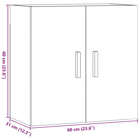 vidaXL Wandschrank Altholz-Optik 60x31x60 cm Holzwerkstoff