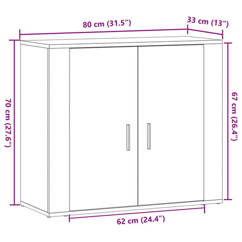 vidaXL Sideboard Altholz-Optik 80x33x70 cm Holzwerkstoff