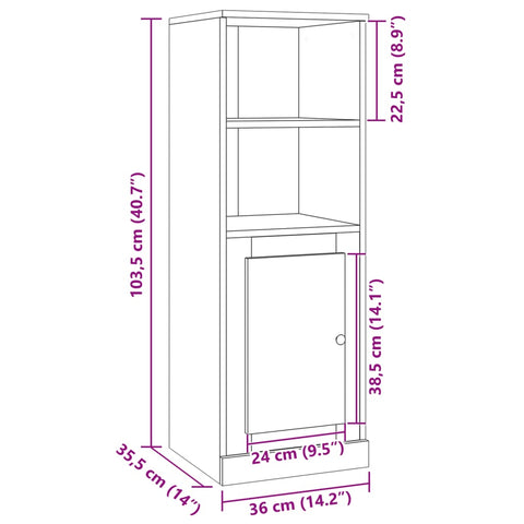 vidaXL Highboard Altholz-Optik 36x35,5x103,5 cm Holzwerkstoff