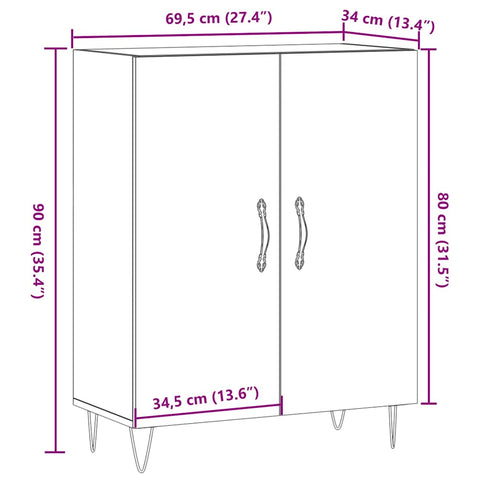 Sideboard Altholz-Optik 69,5x34x90 cm Holzwerkstoff