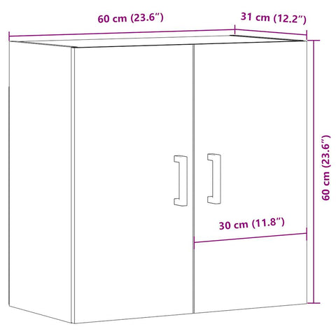 vidaXL Wandschrank Artisan-Eiche 60x31x60 cm Holzwerkstoff