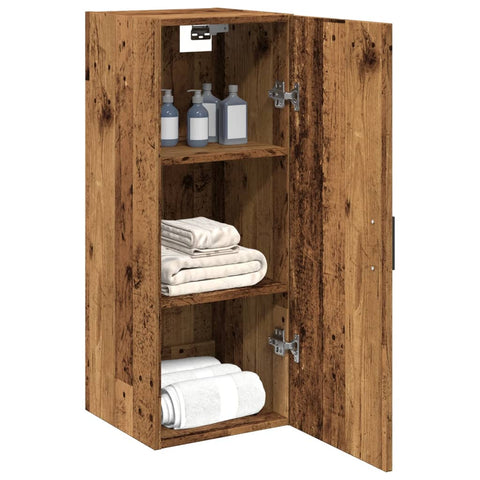 vidaXL Wandschrank Altholz-Optik 34,5x34x90 cm Holzwerkstoff