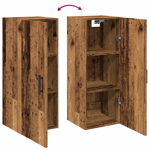 vidaXL Wandschrank Altholz-Optik 34,5x34x90 cm Holzwerkstoff