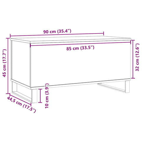 vidaXL Couchtisch Altholz-Optik 90x44,5x45 cm Holzwerkstoff