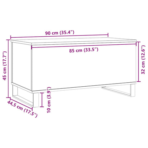 vidaXL Couchtisch Artisan-Eiche 90x44,5x45 cm Holzwerkstoff