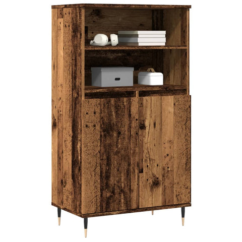 vidaXL Highboard Altholz-Optik 60x36x110 cm Holzwerkstoff