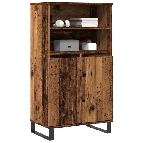 vidaXL Highboard Altholz-Optik 60x36x110 cm Holzwerkstoff