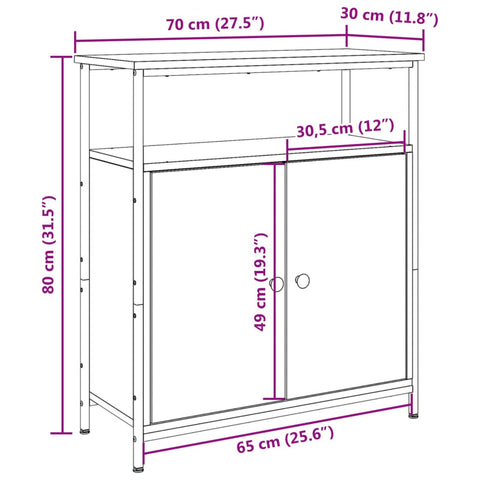 vidaXL Sideboard Altholz-Optik 70x30x80 cm Holzwerkstoff