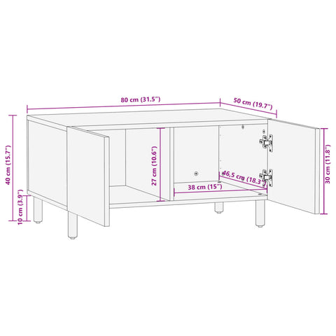 vidaXL Couchtisch Schwarz 80x50x40 cm Holzwerkstoff