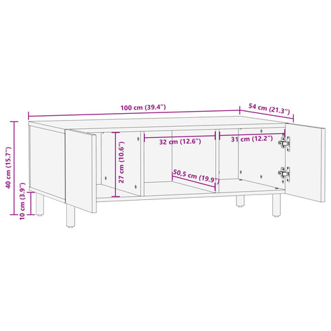 vidaXL Couchtisch Schwarz 100x54x40 cm Holzwerkstoff