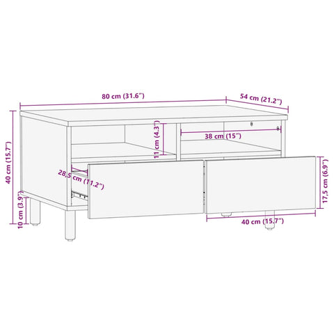 vidaXL Couchtisch Schwarz 80x54x40 cm Holzwerkstoff