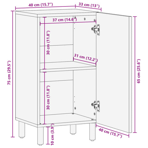 vidaXL Sideboard Schwarz 40x33x75 cm Holzwerkstoff