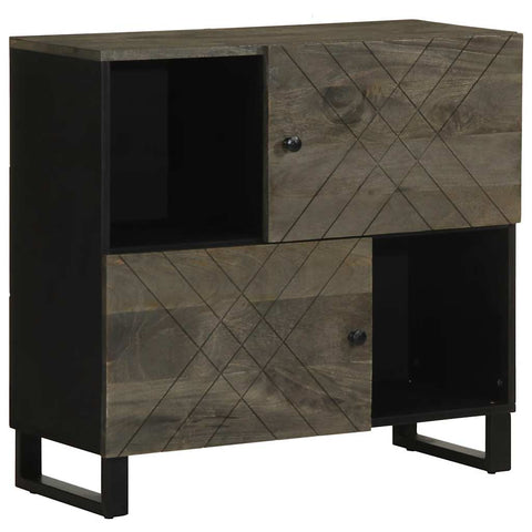 vidaXL Sideboard Schwarz 80x33x75 cm Massivholz Mango