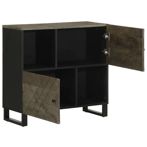 vidaXL Sideboard Schwarz 80x33x75 cm Massivholz Mango