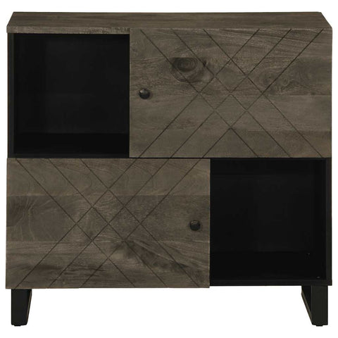 vidaXL Sideboard Schwarz 80x33x75 cm Massivholz Mango