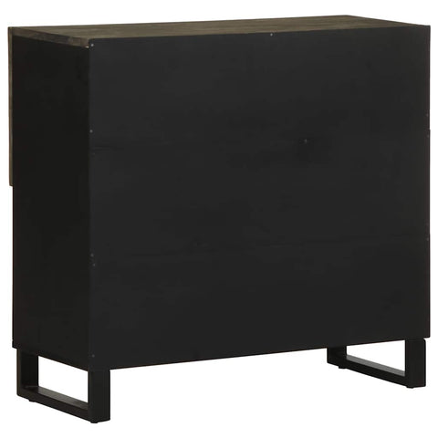 vidaXL Sideboard Schwarz 80x33x75 cm Massivholz Mango