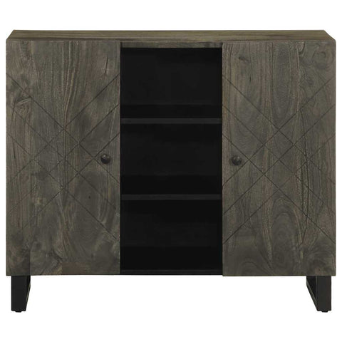 vidaXL Sideboard Schwarz 90x33x75 cm Massivholz Mango