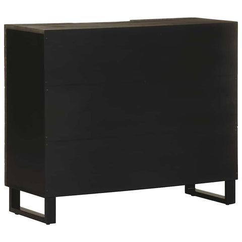 vidaXL Sideboard Schwarz 90x33x75 cm Massivholz Mango