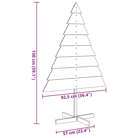 Weihnachtsbaum zum Schmücken 150 cm Massivholz