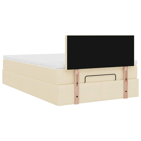 Ottoman-Bett mit Matratze Creme 120x190 cm Stoff