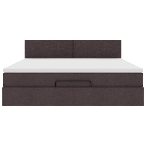 Ottoman-Bett mit Matratze Dunkelbraun 180x200 cm Stoff