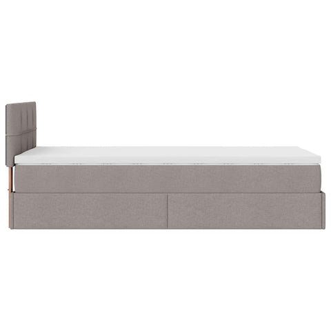 Ottoman-Bett mit Matratze Taupe 90x190 cm Stoff