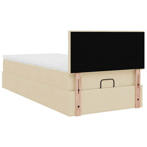 Ottoman-Bett mit Matratze Creme 90x190 cm Stoff