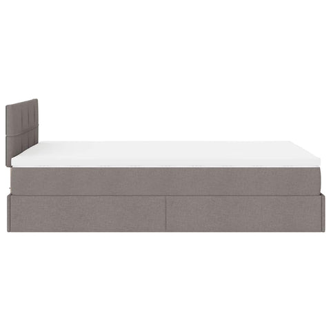 Ottoman-Bett mit Matratze Taupe 120x190 cm Stoff