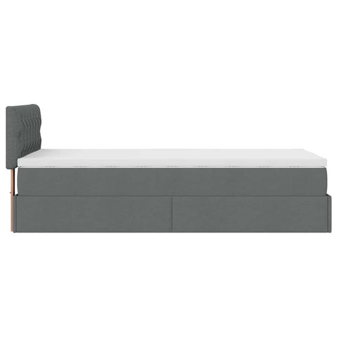 Ottoman-Bett mit Matratze Dunkelgrau 100x200 cm Stoff